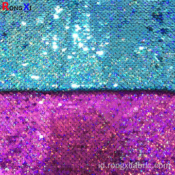 5MM Dream laser bling kain payet biru laut